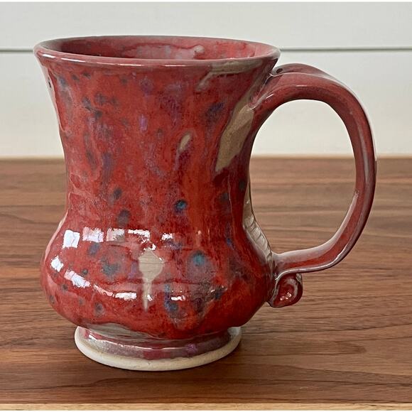 Handmade Ceramic Mug By Stephen Bennett -  Rust Speckled With Unique Handle - Picture 1 of 8